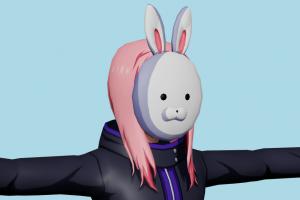 Touka Kirishima Tokyo-Ghoul, girl, female, woman, people, human, xna, characters, rigged